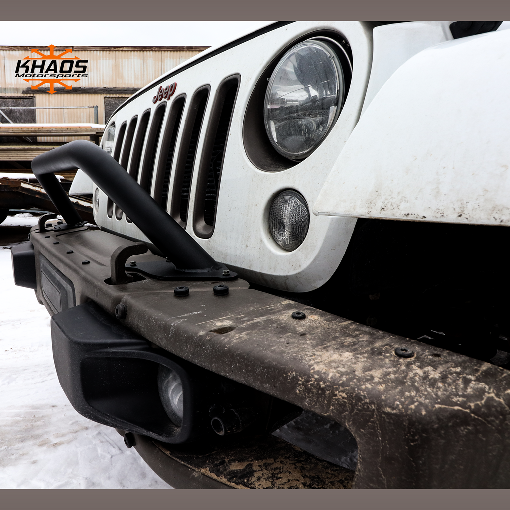 2007-2018 Jeep Wrangler Rubicon JK Steel Front Bumper Bar Brush Guard –  Khaos Motorsports