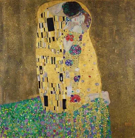 Original painting The Kiss by Klimt, in the Österreichische Galerie Belvedere, Vienna