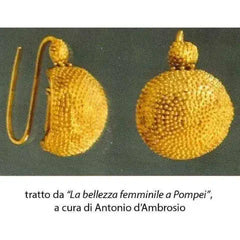 18K gold-plated Superintendence earrings, Herculaneum