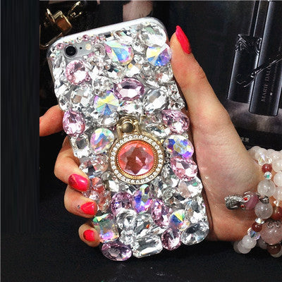 Dower Me Luxury Fashion Diy Bling Diamond Back Phone Case Cover With C Gornet Cases