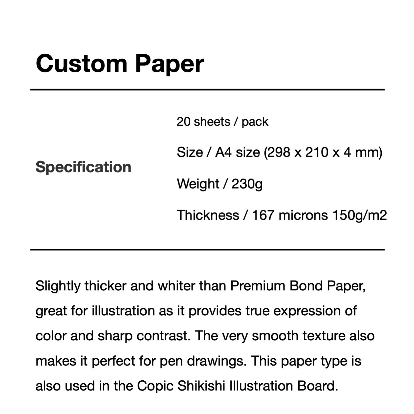 Copic Paper Selections, Paper Selections