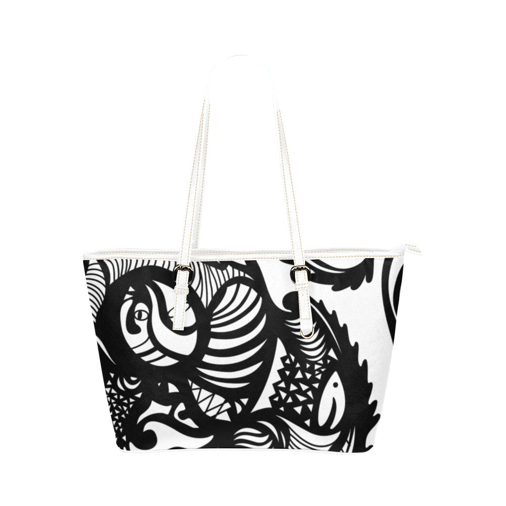 ALAZA Fried Egg with Basil Leaves Shoulder Tote Bags for Gym Travel Beach,  Inner Pockets
