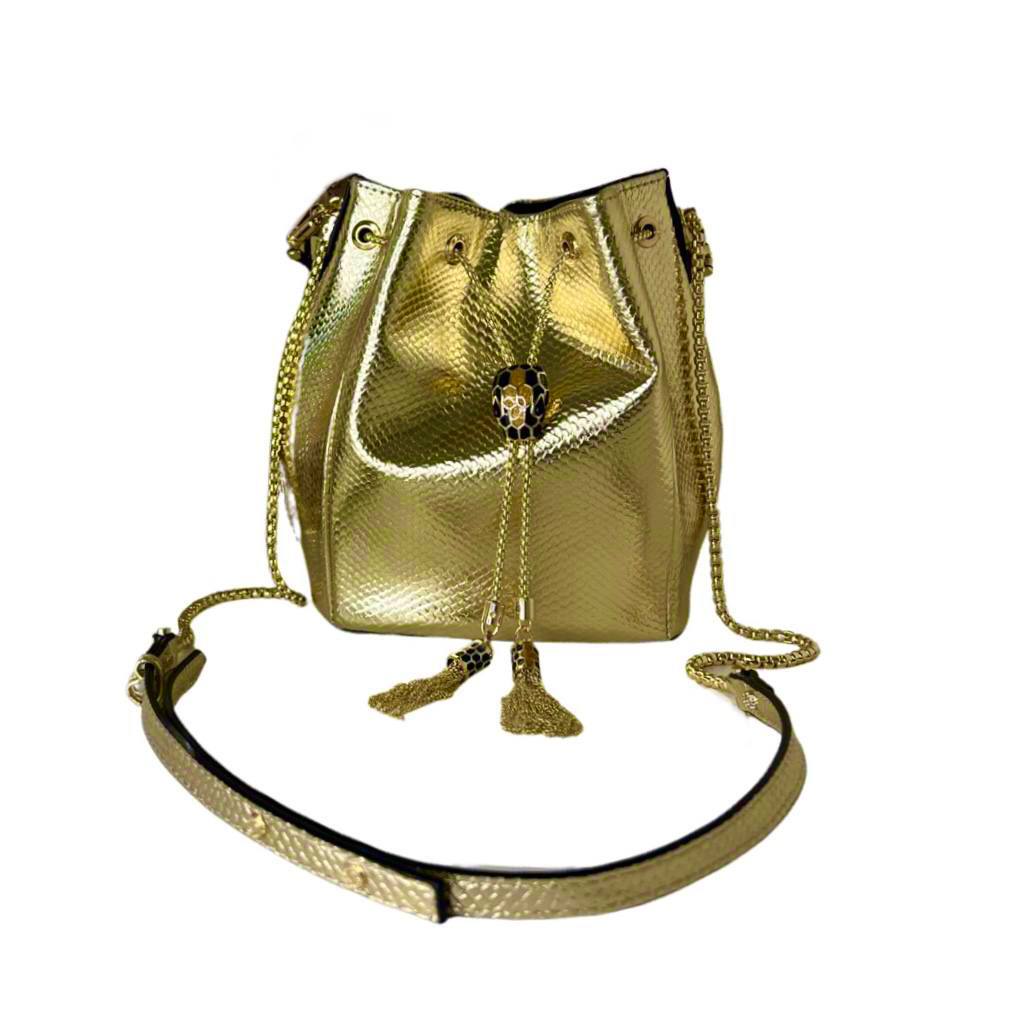 Bulgari BVLGARI shoulder bag Golden Leather ref.318046 - Joli Closet