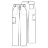 Cherokee Luxe 1022 Scrubs Pants Men's Fly Front Drawstring Black 3XL
