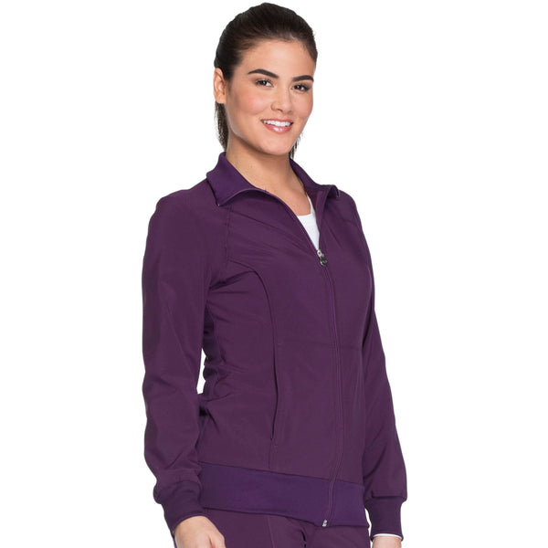 Cherokee Infinity 2391A Scrubs Jacket Women's Zip Front Warm-Up Eggplant 4XL