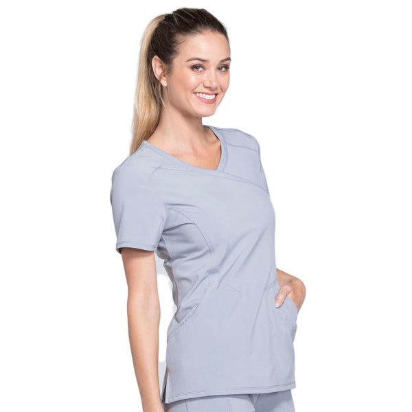 Cherokee Infinity 2625A Scrubs Top Women's Mock Wrap Grey 5XL