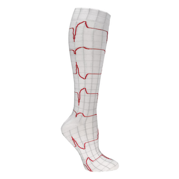 Prestige 12" premium compression socks Heartbeat EKG