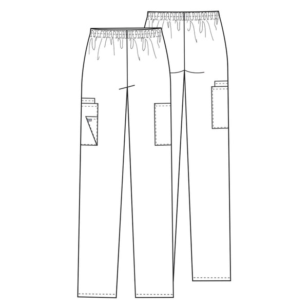 Cherokee Workwear 4200 Scrubs Pants Women's Natural Rise Tapered Pull-On Cargo White 3XL