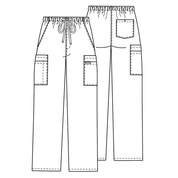 Cherokee Workwear Core Stretch 4243 Scrubs Pants Men's Drawstring Cargo Teal Blue 3XL