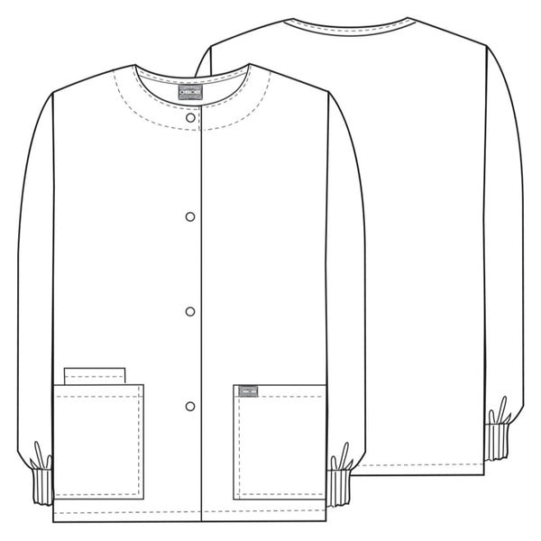 Cherokee Workwear 4350 Scrubs Jacket Women's Snap Front Warm-Up White 3XL