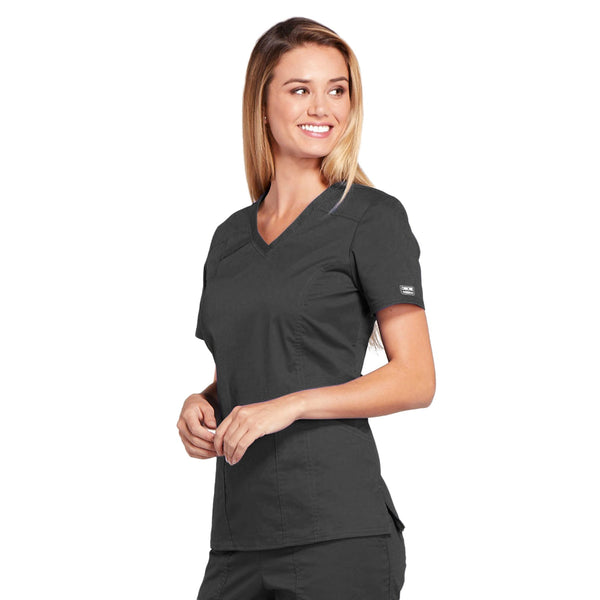 Cherokee Core Stretch 4710 Scrubs Top Women's V-Neck Pewter 4XL