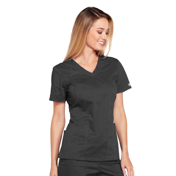 Cherokee Core Stretch 4710 Scrubs Top Women's V-Neck Pewter 5XL