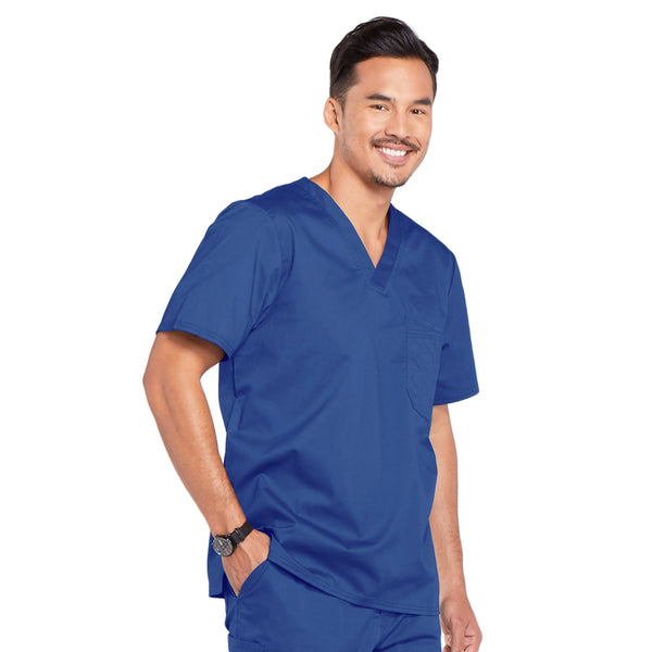 Cherokee Core Stretch 4743 Scrubs Top Men's V-Neck Galaxy Blue 4XL