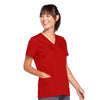 Cherokee Workwear 4770 Scrubs Top Women's Snap Front V-Neck Red 4XL