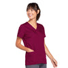 Cherokee Workwear 4770 Scrubs Top Women's Snap Front V-Neck Wine 4XL