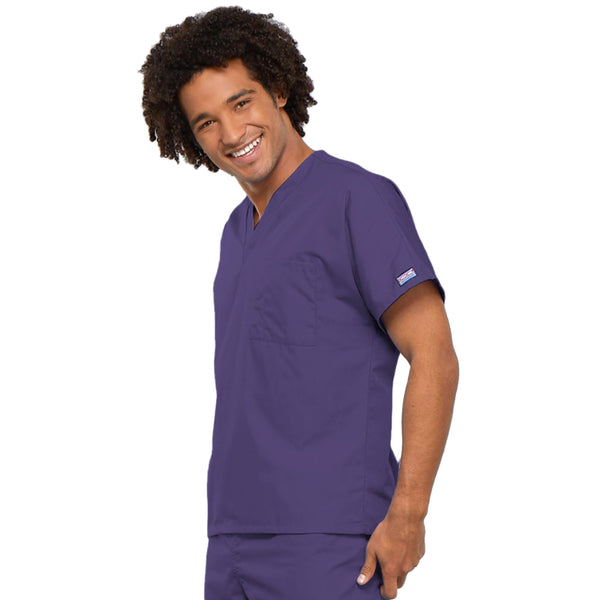 Cherokee Workwear 4777 Scrubs Top Unisex V-Neck Tunic. Grape 3XL