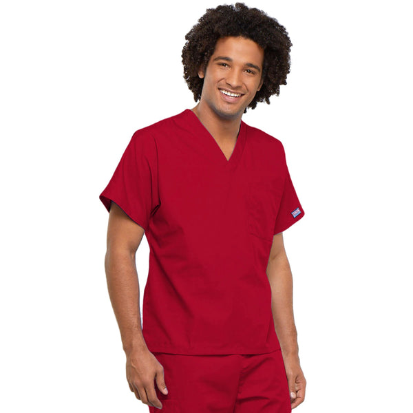 Cherokee Workwear 4777 Scrubs Top Unisex V-Neck Tunic. Red 4XL