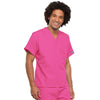 Cherokee Workwear 4777 Scrubs Top Unisex V-Neck Tunic. Shocking Pink 4XL
