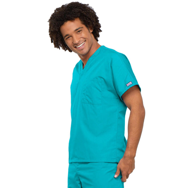 Cherokee Workwear 4777 Scrubs Top Unisex V-Neck Tunic. Turquoise 3XL