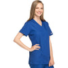 Cherokee Workwear 4801 Scrubs Top Women's Mock Wrap Tunic Galaxy Blue 4XL
