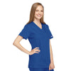 Cherokee Workwear 4801 Scrubs Top Women's Mock Wrap Tunic Royal 4XL