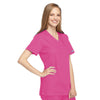 Cherokee Workwear 4801 Scrubs Top Women's Mock Wrap Tunic Shocking Pink 4XL