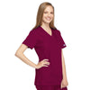 Cherokee Workwear 4801 Scrubs Top Women's Mock Wrap Tunic Wine 4XL