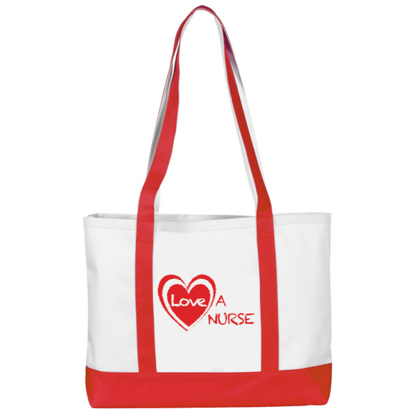 Prestige Large Tote Bag Red and White