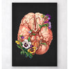 Brain Anatomy Floral Black