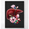 Liver Anatomy Floral Black