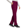 Cherokee Workwear Revolution WW105 Scrubs Pants Women's Mid Rise Tapered Leg Drawstring Wine 5XL