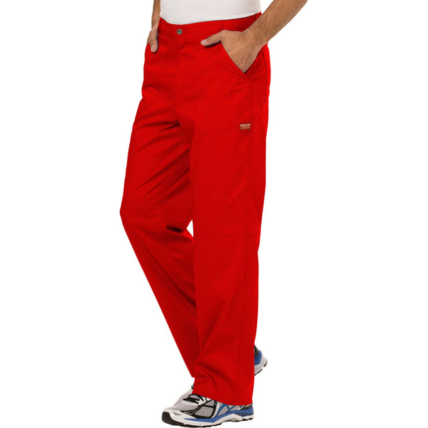 Cherokee Workwear Revolution WW140 Scrubs Pants Men's Fly Front Red 4XL