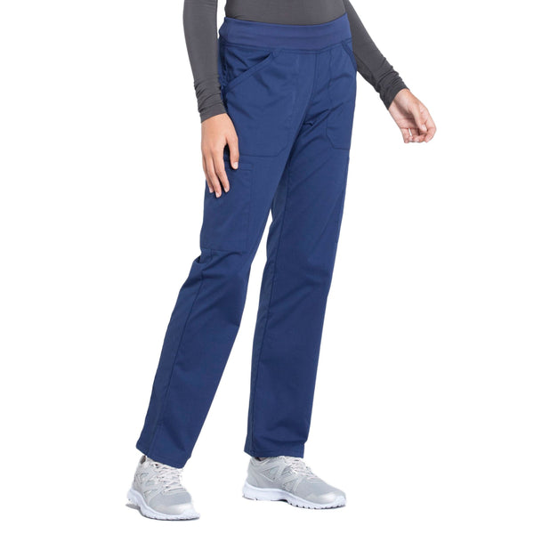 Cherokee Workwear Professionals WW170 Scrubs Pants Women's Mid Rise Straight Leg Pull-on Cargo Navy 5XL