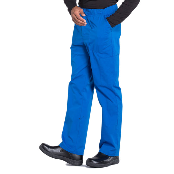 Cherokee Workwear Professionals WW190 Scrubs Pants Men's Tapered Leg Drawstring Cargo Royal 4XL