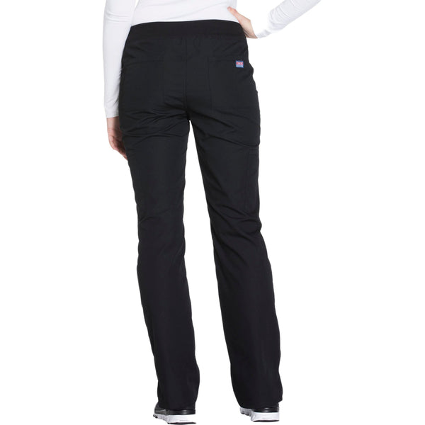 Cherokee Workwear WW210 Scrubs Pants Women's Mid Rise Straight Leg Pull-on Cargo Black 3XL