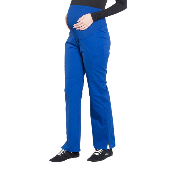 Cherokee Workwear Professionals WW220 Scrubs Pants Maternity Straight Leg Galaxy Blue L