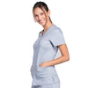 Cherokee Workwear Revolution WW610 Scrubs Top Women's Mock Wrap Grey 4XL