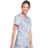 Cherokee Workwear Revolution WW610 Scrubs Top Women's Mock Wrap Grey 5XL