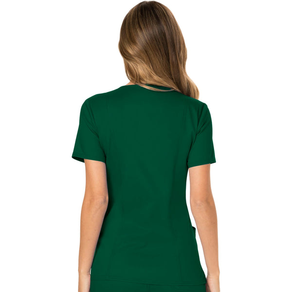 Cherokee Workwear Revolution WW610 Scrubs Top Women's Mock Wrap Hunter Green 3XL