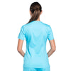 Cherokee Workwear Revolution WW610 Scrubs Top Women's Mock Wrap Turquoise 3XL