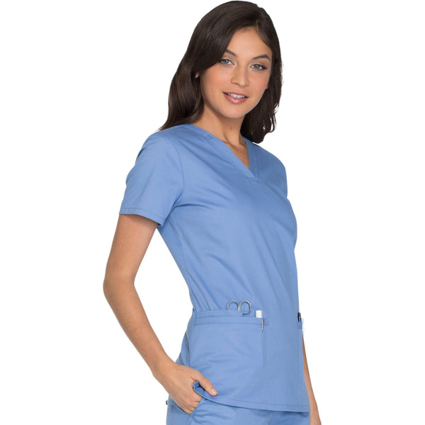 Cherokee Core Stretch WW630 Scrubs Top Women's V-Neck Ciel Blue 5XL