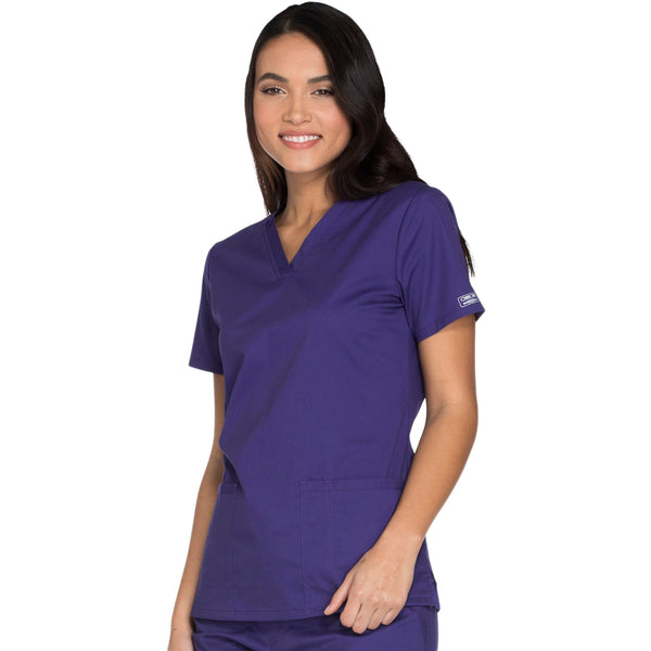 Cherokee Core Stretch WW630 Scrubs Top Women's V-Neck Grape 4XL