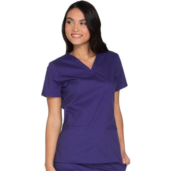 Cherokee Core Stretch WW630 Scrubs Top Women's V-Neck Grape 5XL