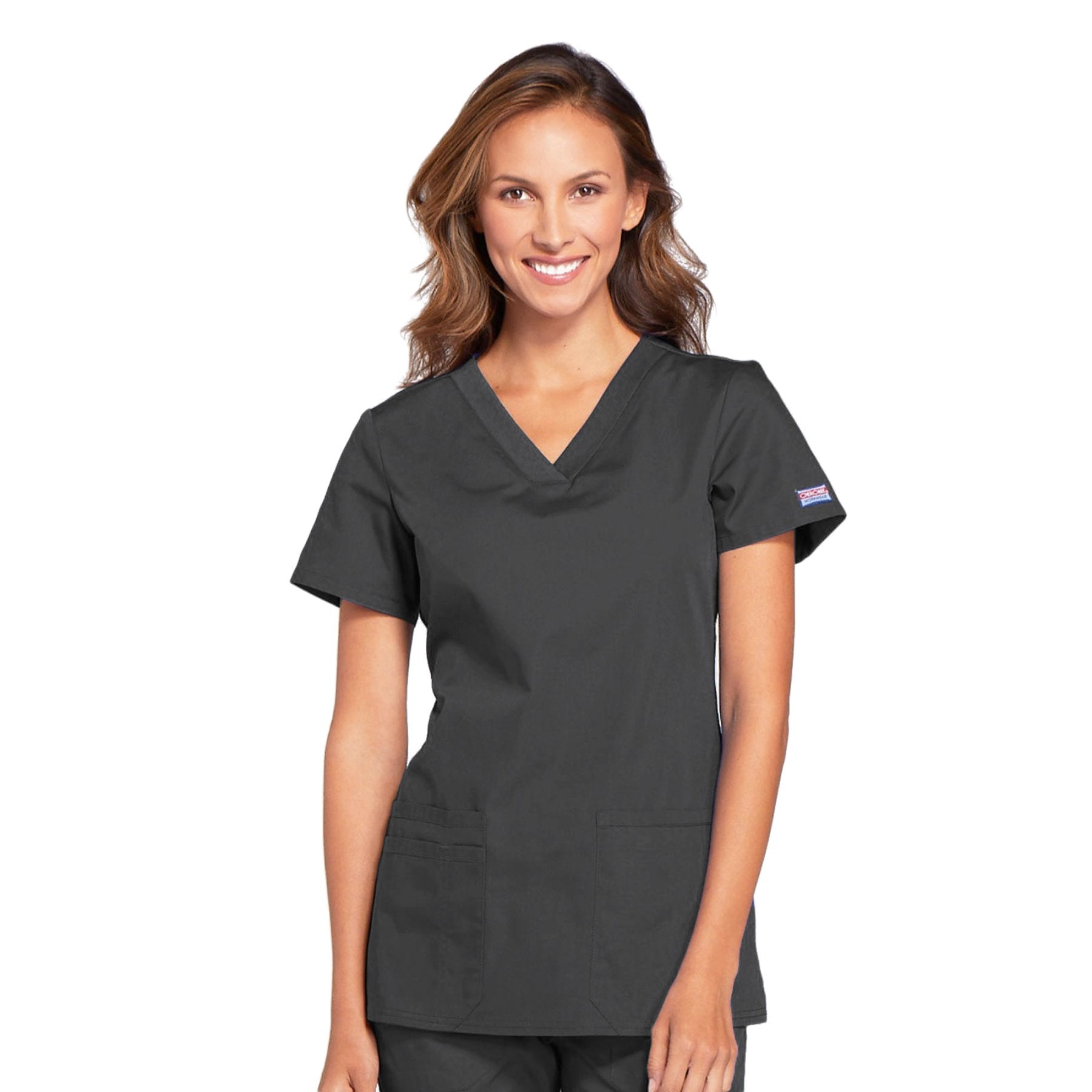 Cherokee Workwear Revolution Women's V-Neck Scrub Top | Pewter