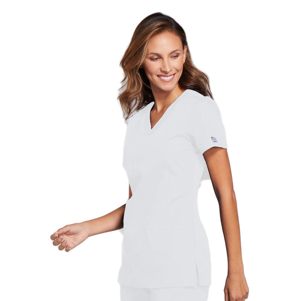 Cherokee Workwear WW645 Scrubs Top Women's V-Neck White 4XL