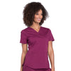 Cherokee Workwear Professionals WW665 Scrubs Top Women's V-Neck Wine 5XL