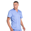 Cherokee Workwear Revolution WW670 Scrubs Top Men's V-Neck Ciel Blue 5XL