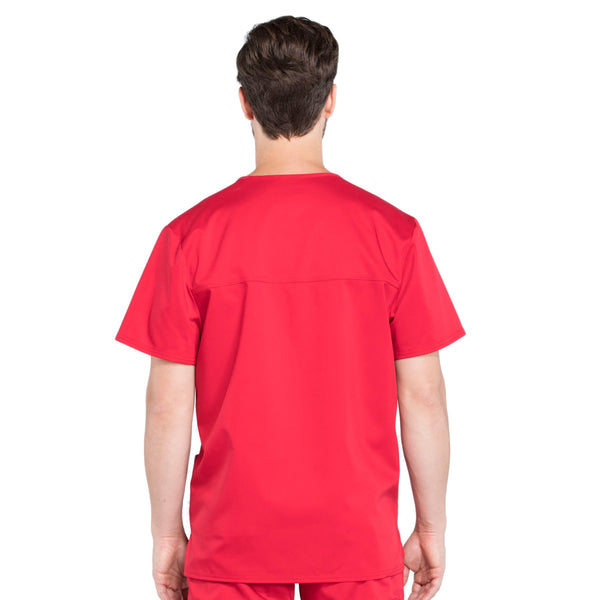 Cherokee Workwear Revolution WW670 Scrubs Top Men's V-Neck Red 3XL