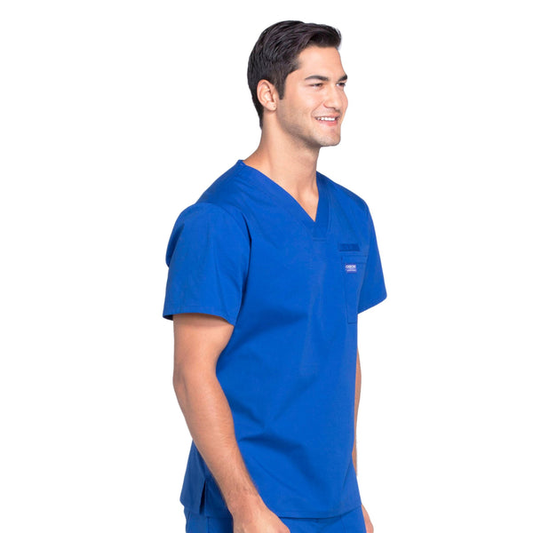 Cherokee Workwear Professionals WW675 Scrubs Top Men's V-Neck Galaxy Blue 5XL