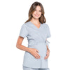 Cherokee Workwear Professionals WW685 Scrubs Top Maternity Mock Wrap Grey M